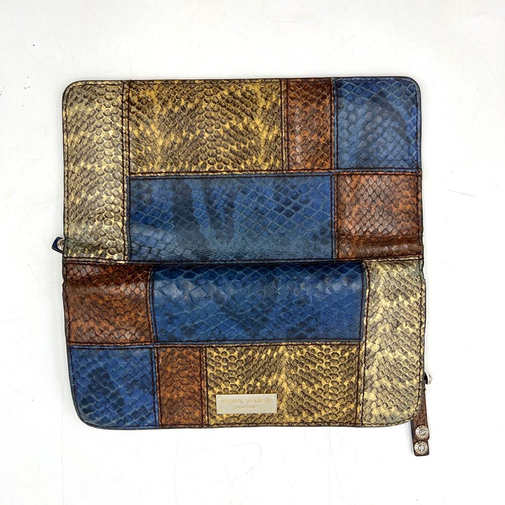 Henri Bendel Patchwork Snake Embossed Leather Wal… - image 2